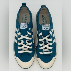 Adidas Nizza RF 74 Blue Canvas Sneakers with White Accents NEW! Never tried on!